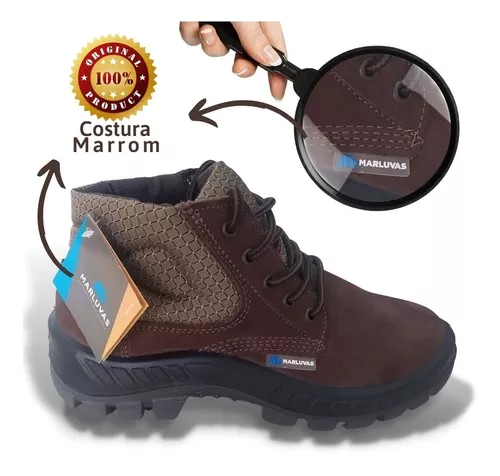 Bota Nobuck N°41 de Segurança Marluvas CA 45611 - Imagem 3