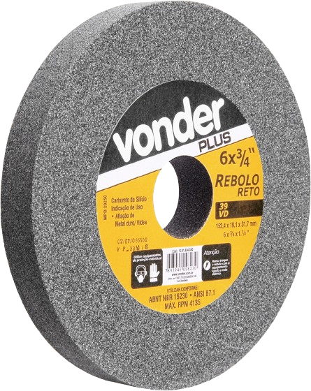 Rebolo Reto Widia 6X3/4 GRÃO120 - Imagem 3